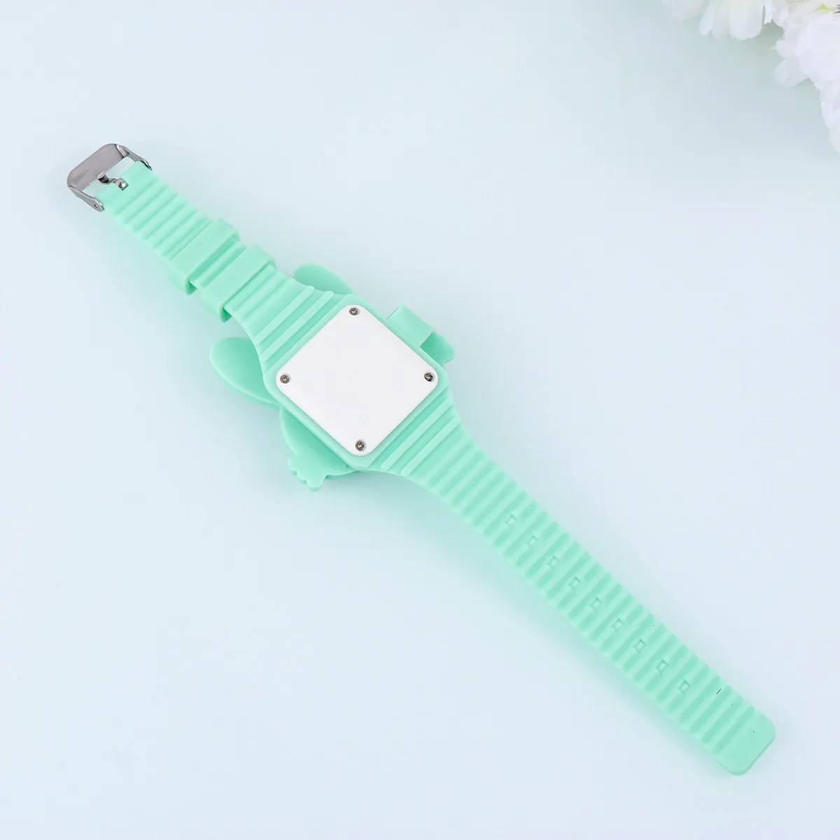 Green Silicone Rabbit Cartoon Watch LED Electronic Wristwatch Birthday Party Favor Gift for Kids Children Toddlers