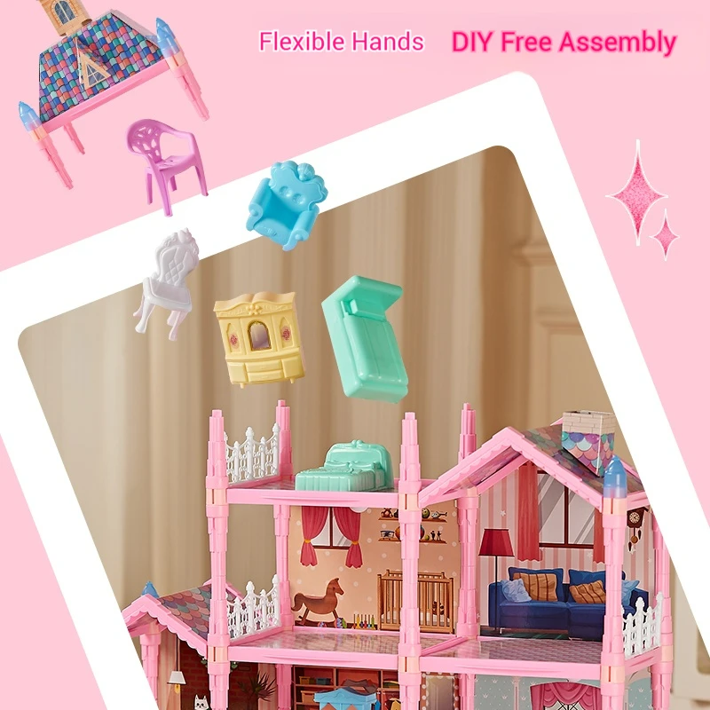 Mädchen Villa Schloss Modell Baustein Sets DIY Ziegel Spielzeug Puppenhaus Villa Kinder Pretend Spielen Spielzeug für Mädchen Geschenk