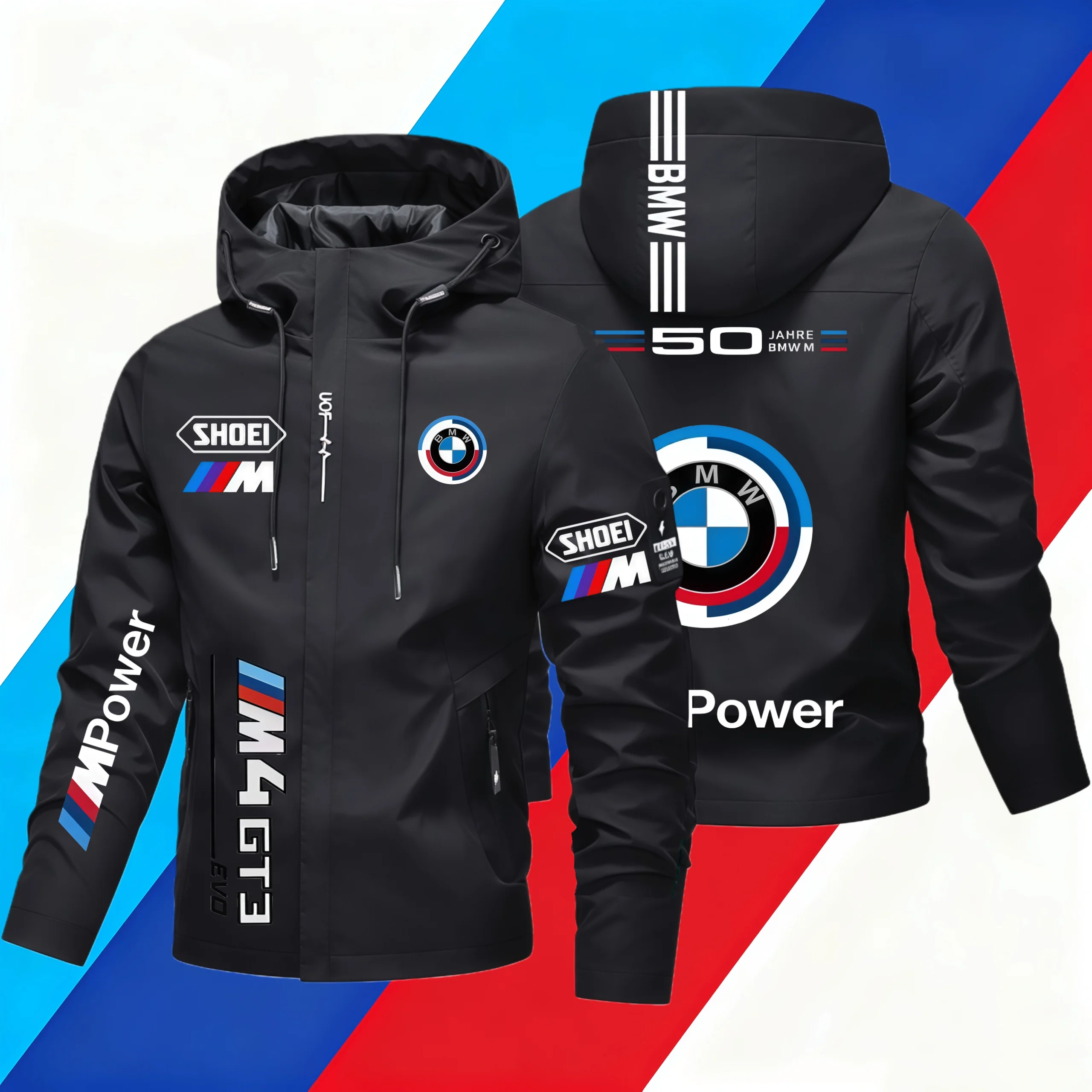 BMW Power SBK Racing Толстовка на молнии с логотипом M Уличная одежда с графическим принтом для мужчин и женщин Осень 2025 Повседневная мода Легкий пуловер Jac