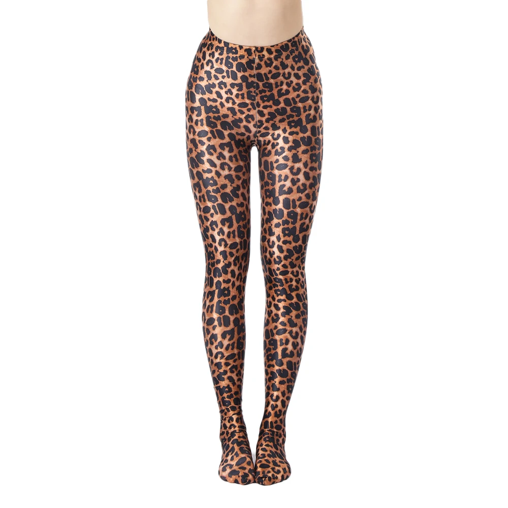 Sexy Women Oil Gloosy Shiny Pencil Pant Leopard Full Leggings Stain Smooth Elastic Sexy Yoga Pants Candy Color Plus Size