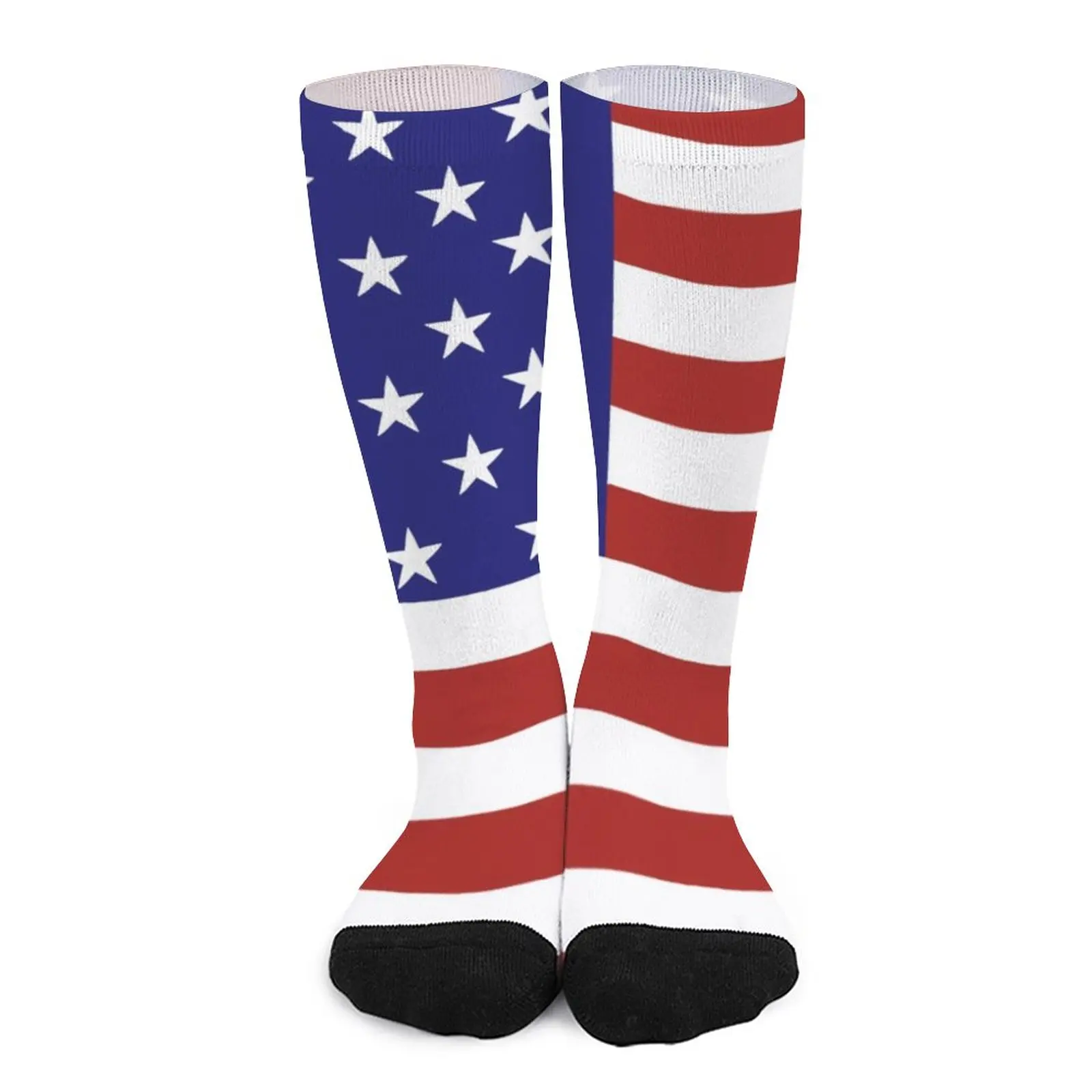 American USA Flag Print Stockings July 4th Graphic Funny Socks Winter Anti Sweat Socks Women Men Cycling Soft Socks