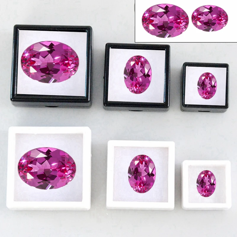 

Premium Selection Pink Ruby Stone Oval faceted Cut Test Mohs Hardness Gems for Jewelry Making/Gem Collection/DIY Pretty UV Test