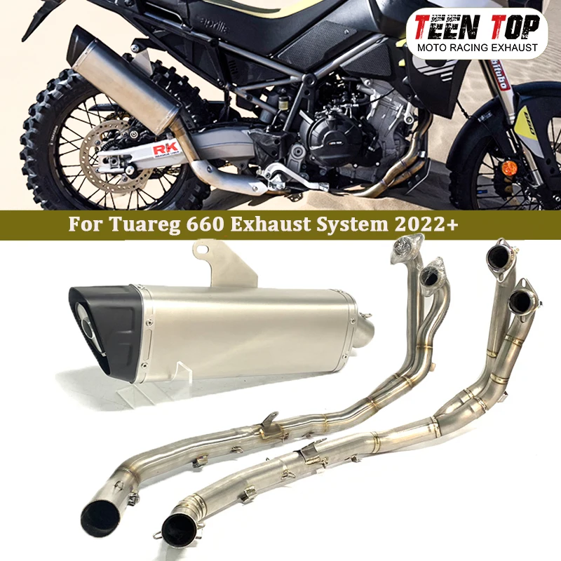 

For Aprilia Tuareg 660 Motorcycle Exhaust System 2022+ Tuareg660 Front Link Pipe 48mm Dirt Bike Exhaust Muffler DB Killer Elbow