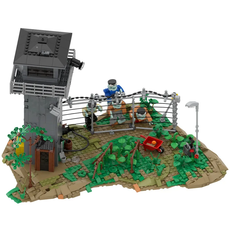 MOC – blocs de construction classiques pour promenades, Doomsday, modèle de tour de garde, prisonnier cellulaire, assembler l'architecture, jouet en briques