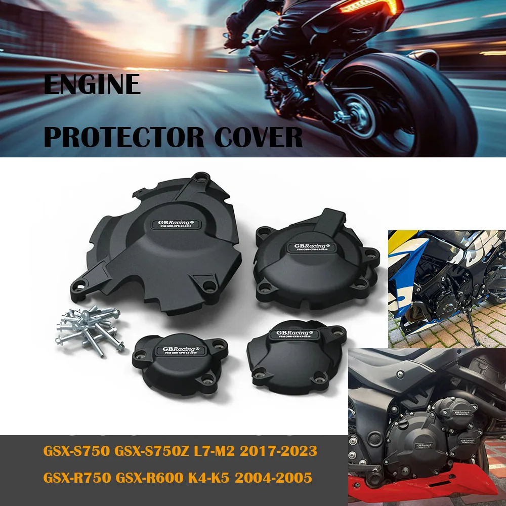 

Защитная крышка двигателя мотоцикла GBRacing для Suzuki GSX-S750 GSX-S750Z L7-M2 2017-2023/GSX-R750 GSX-R600 K4-K5 2004-2005
