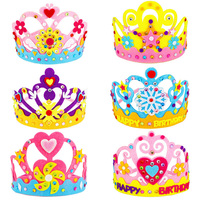 Children's Handmade DIY Crown Headwear Non-woven Kindergarten Creative Handwork Paste Material Kit Kids Birthday Gift