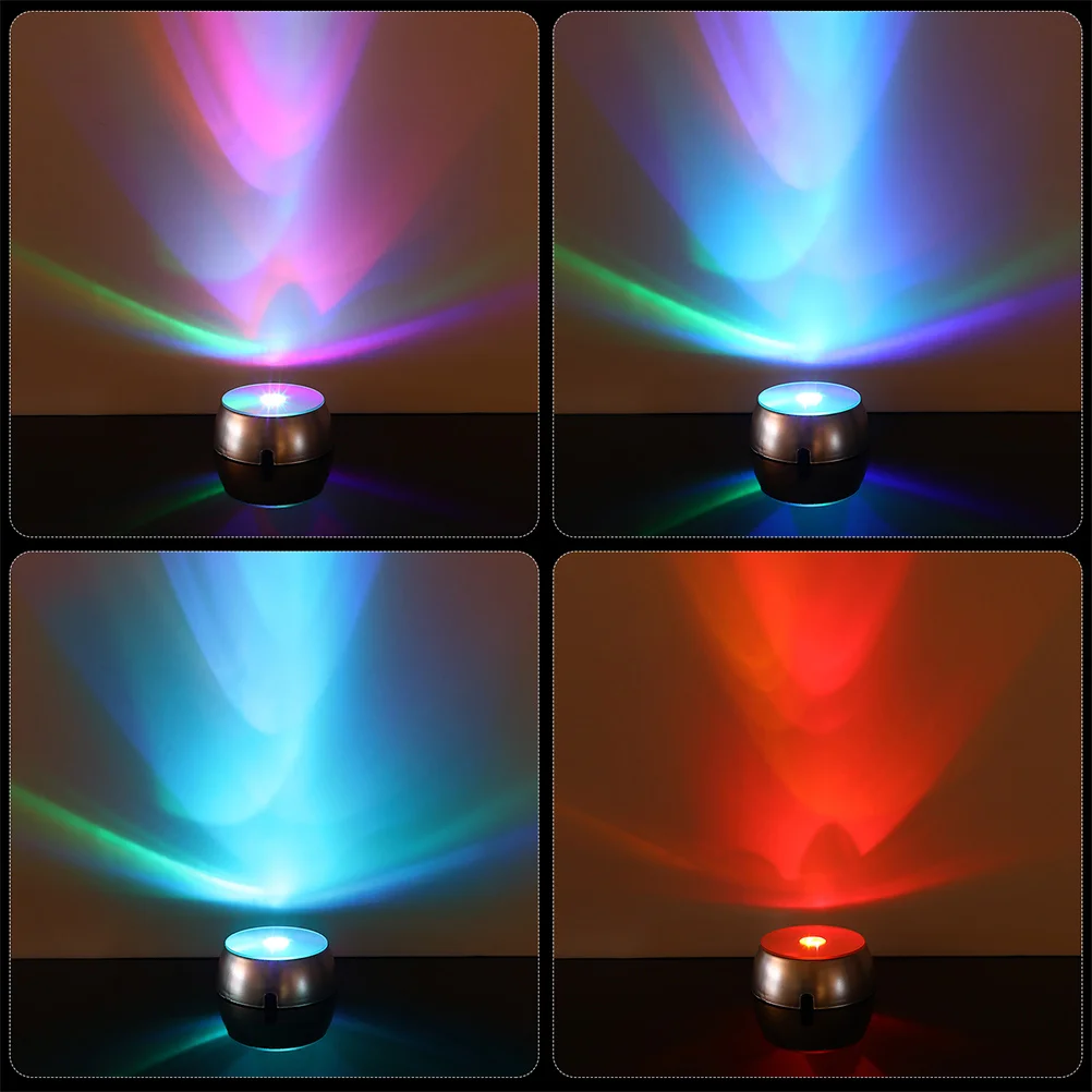 

6pcs Colorful Light Base Light Base Round Display Stand for Crystal Art Silver 3D Figurines Glass HomeDecoration