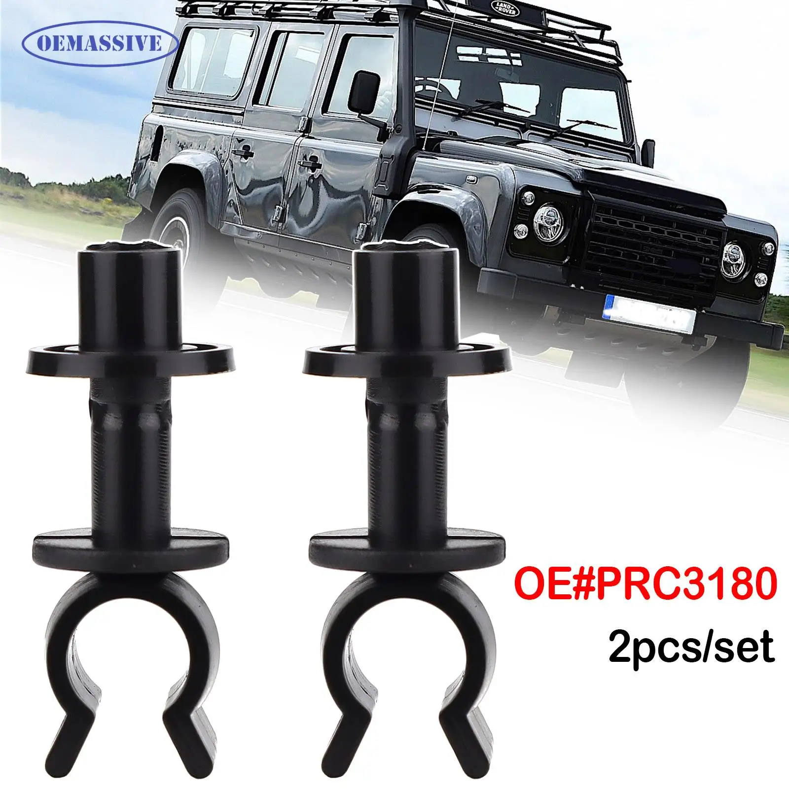 OEMASSIVE 2x Hood Bonnet Support Stay Prop Clips Retainer For Land Rover Defender 90 110 130 TD5 Discovery 1 Range Rover Classic