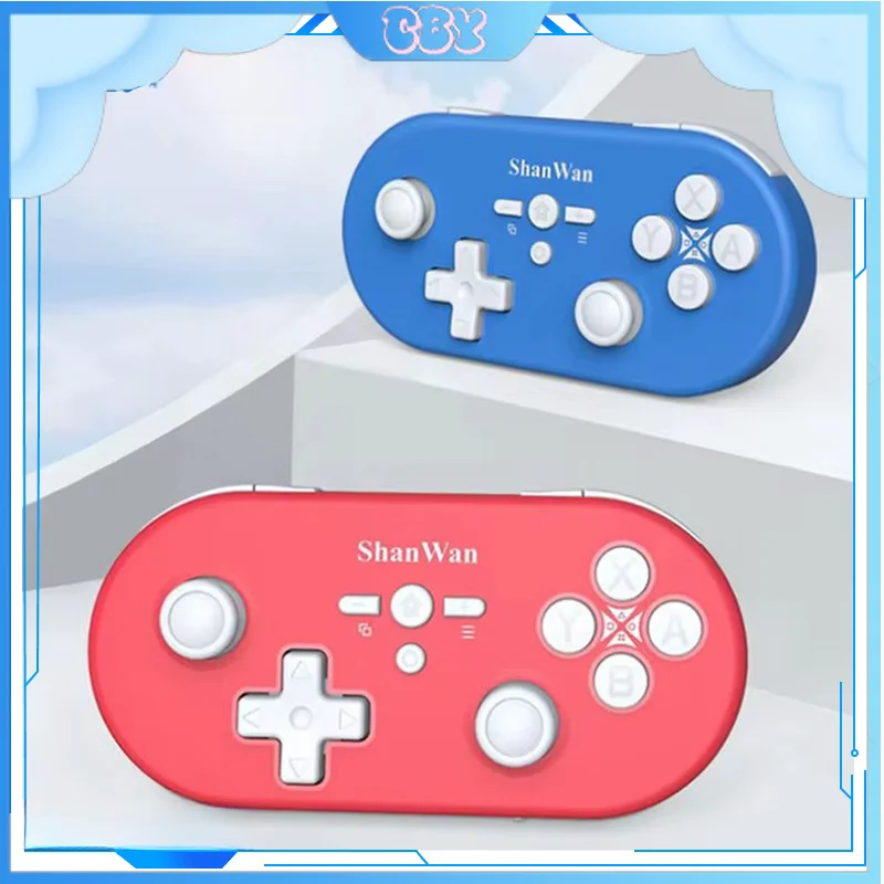 

2024 ShanWan Q37 New Mini Gamepad Micro Wireless Game Controller For Switch PS4 PS5 Android iOS PC with Hall Joystick Six-axis