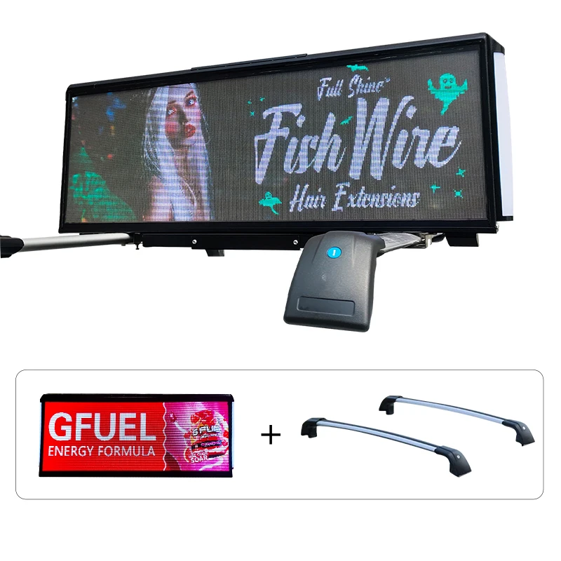 P3 LED reclamedisplay scherm kleine auto taxi dakreclame LED videowall 960mm*320mm voertuigdak LED digitaal reclamebord