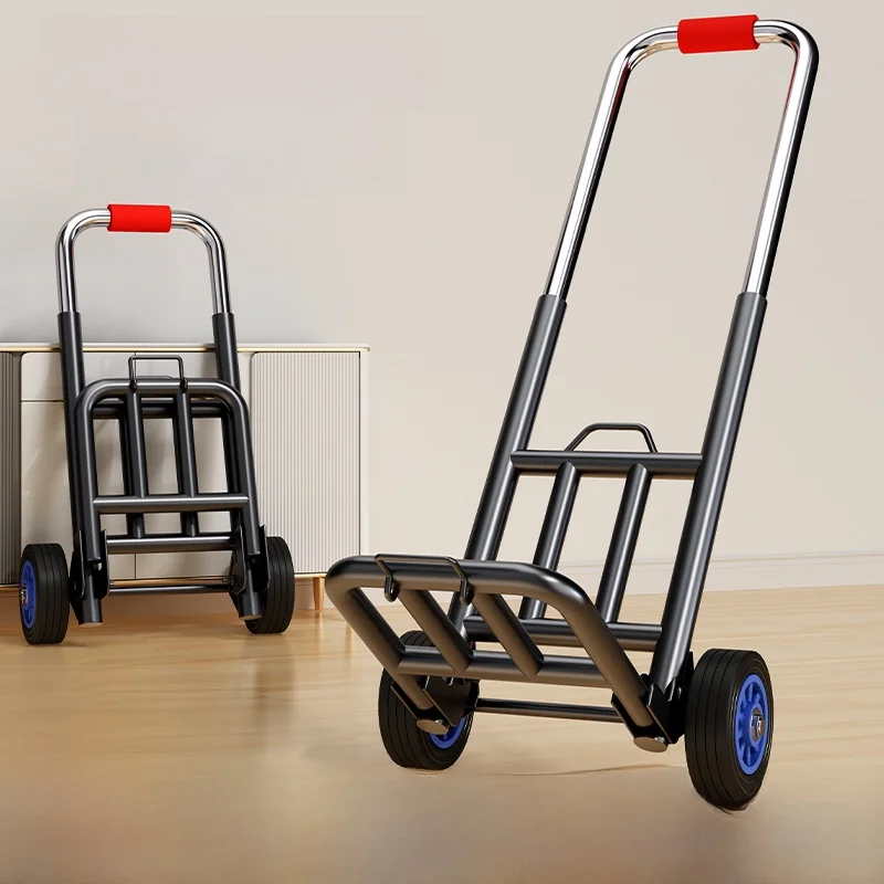 portable-shopping-cart-hand-pulled-vegetable-buying-small-luggage-cart-home-use-iron-material-foldable-hand-pushed-cart
