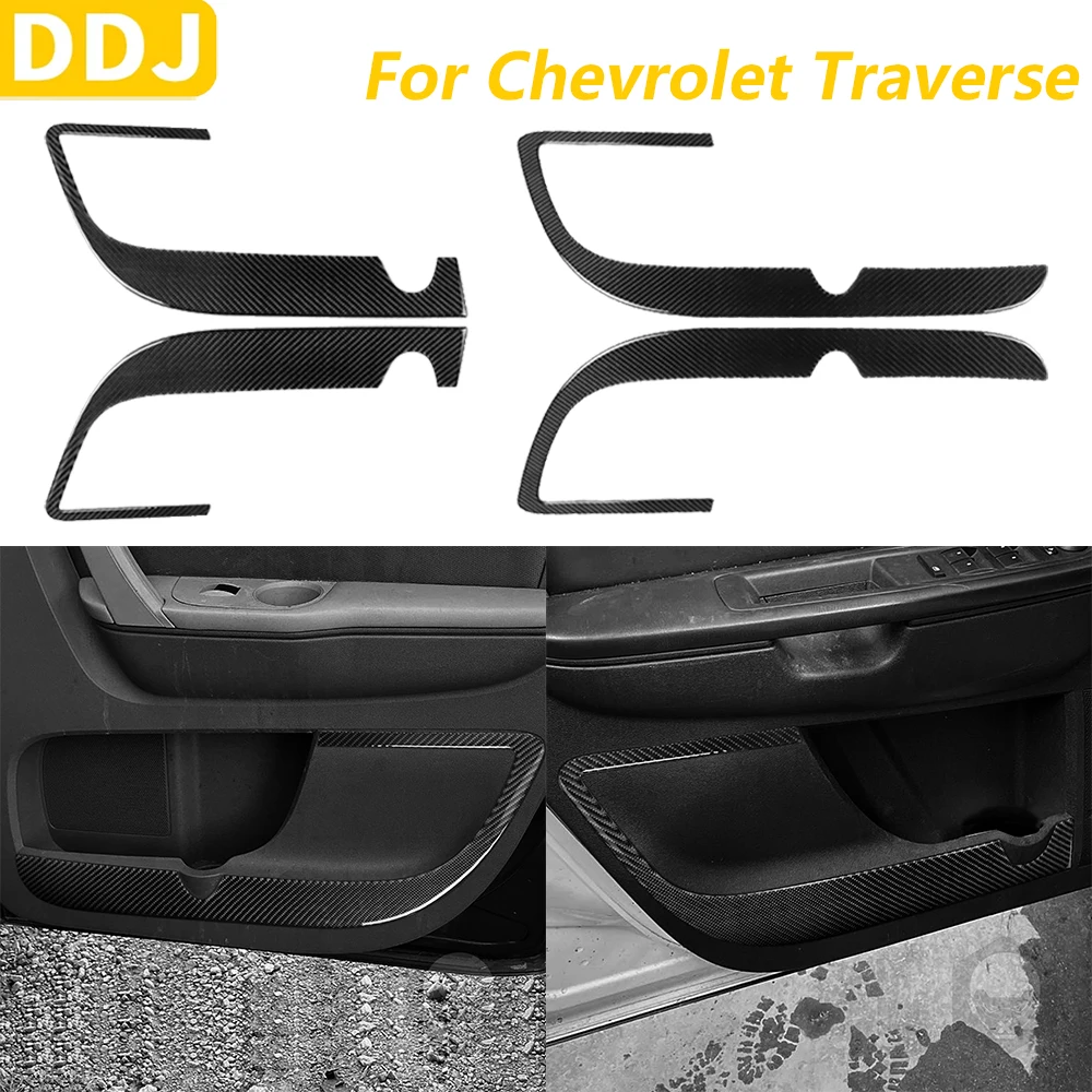 

For Chevrolet Traverse 2009-2012 Carbon Fiber Front Rear Inner Door Anti-kick Panel Trim Cover Car Accessories Interior Sticker