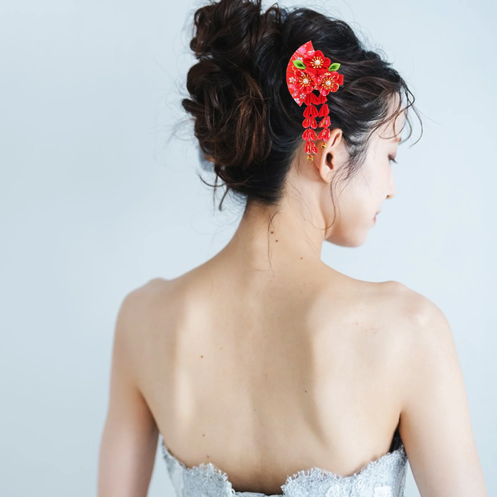 

Japanese Hairpin Tassel Fan Design Handmade Kimono Hair Clip For Women Floral Accessories Vintage Style Chinese Hanfu