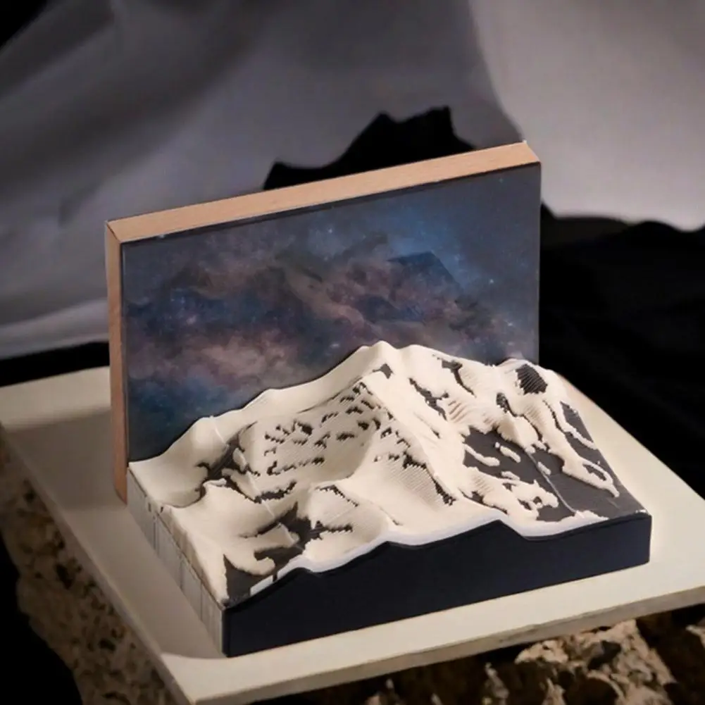 Timepiece Calendar 2025, 3d Snow Mountain Three-Dimensional Notepad Paper Carving, Gifts, Suitable For Home Office