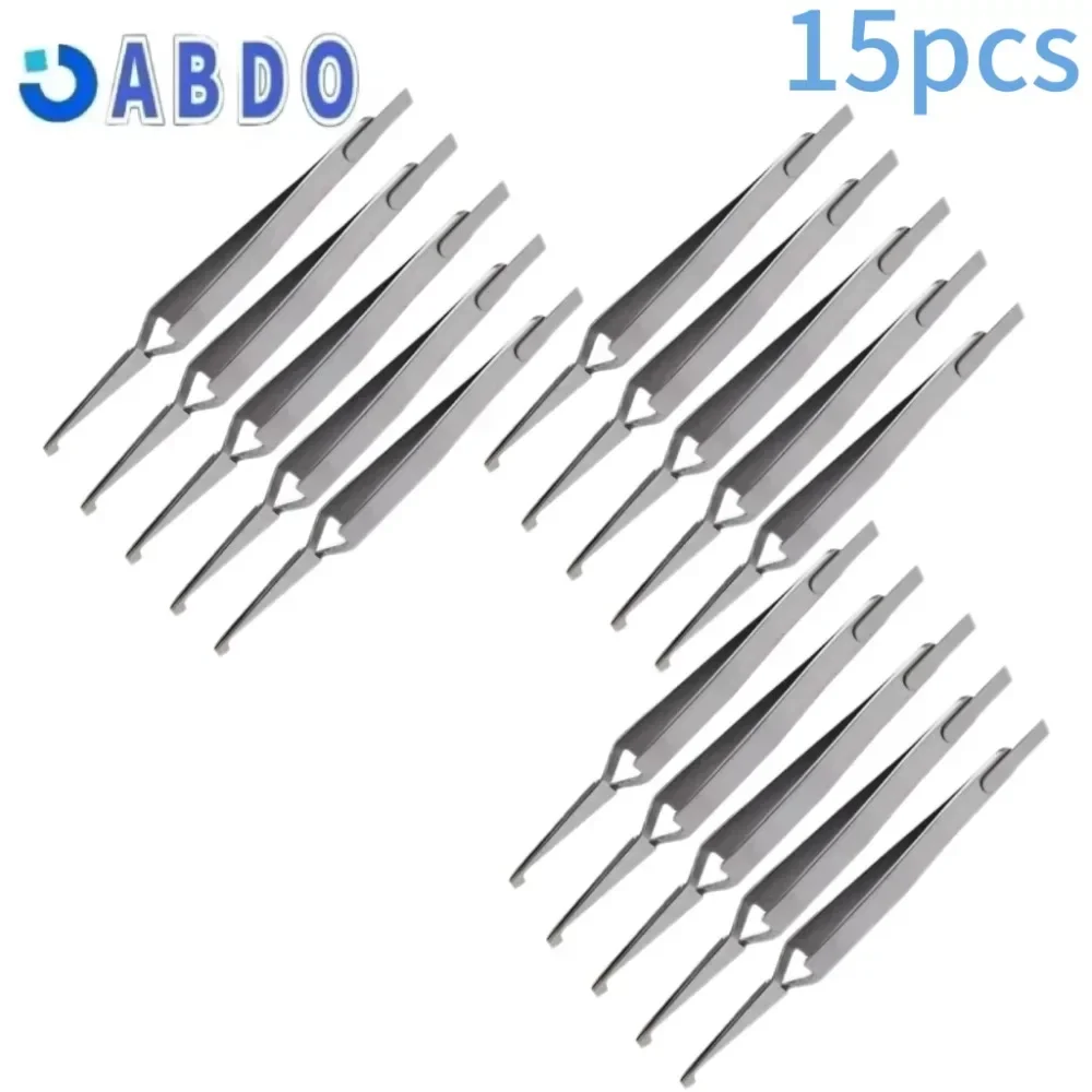 20pcs Dental Bracket Tweezers Holder Dentist Instrument Stainless Steel Serrated Orthodontic Tweezers Plier for Teeth Care Tools