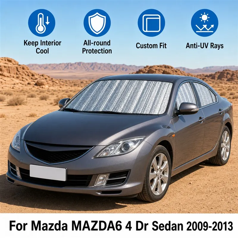 For Mazda MAZDA6 4 Dr Sedan 2009-2013 Full Set Car Window Sunshades UV Block Privacy Heat Insulated Foldable Car Curtain