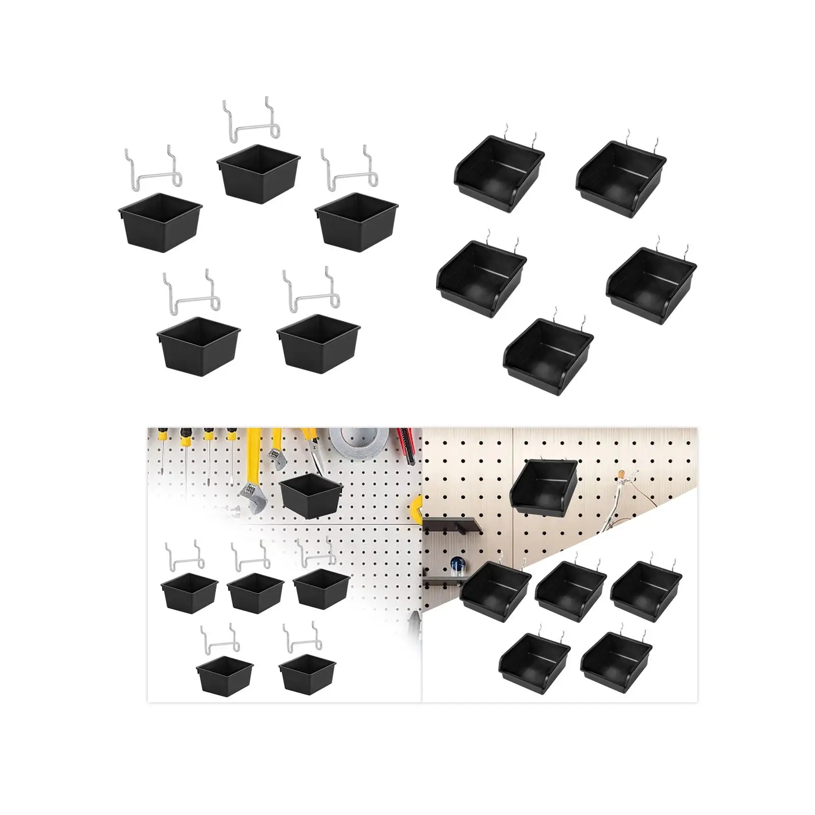 Parts Organizer Pegboard Bins Organizer Bin Storage Case Tool Box Storage Box for Cabinet Bathroom Jewelry Cosmetics