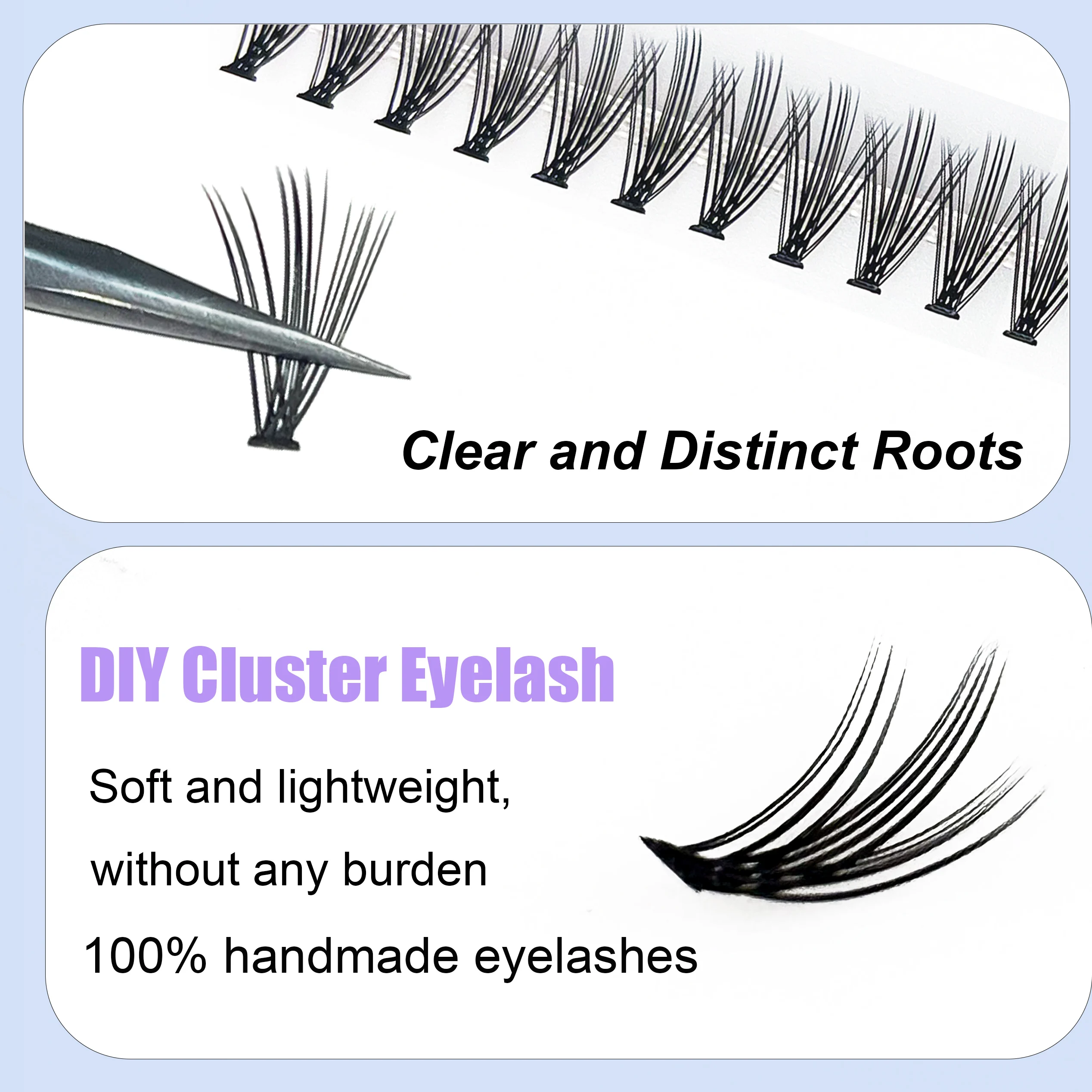 20D Cluster Ciglia fatte a mano Ciglia finte 3D Russo Individuale Mazzi di ciglia Grande capacità Strumento di trucco per estensione ciglia fai da te