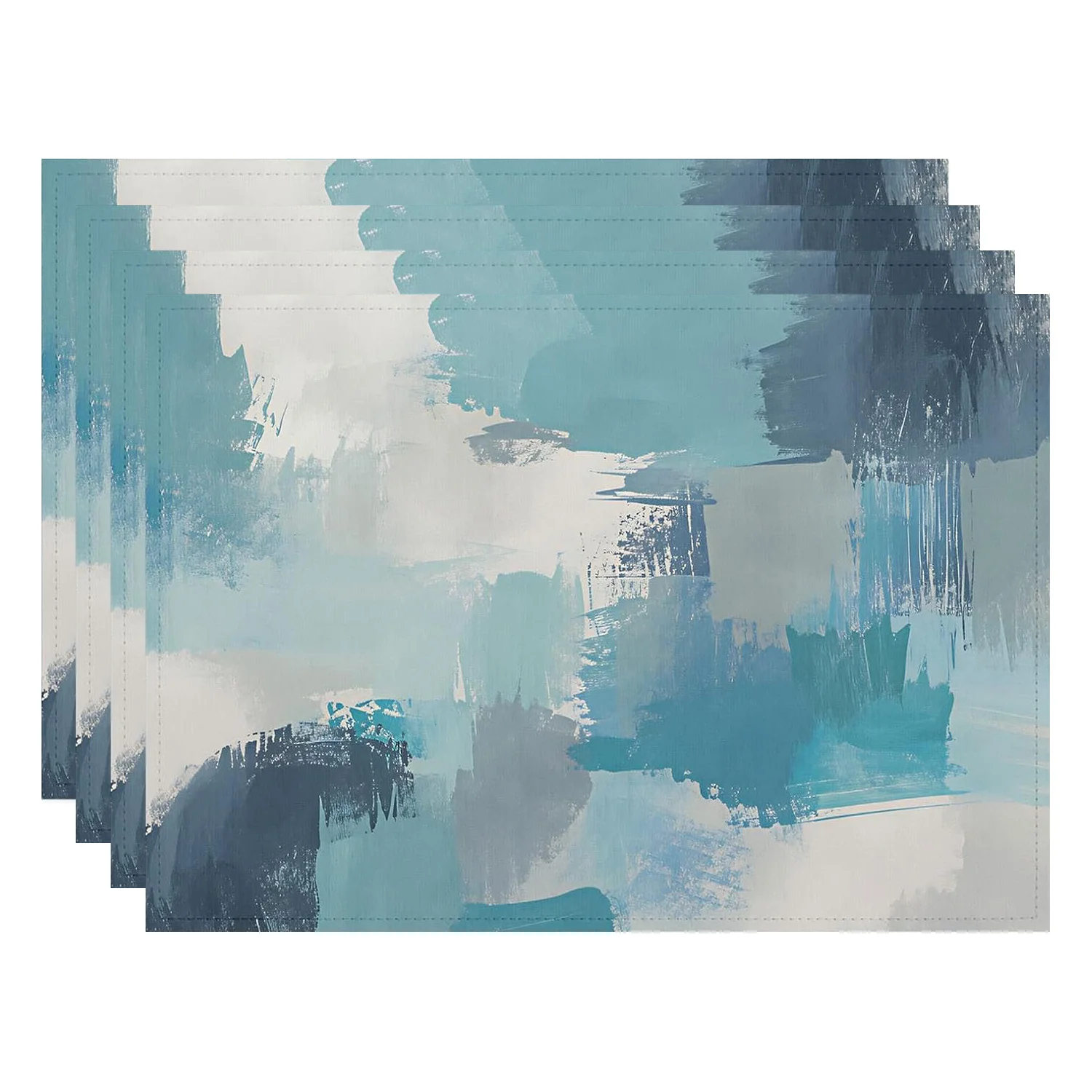 4/6/8pc Nautical Sea Life Placemats Linen For Coastal Theme Tableware Ocean Inspired Design