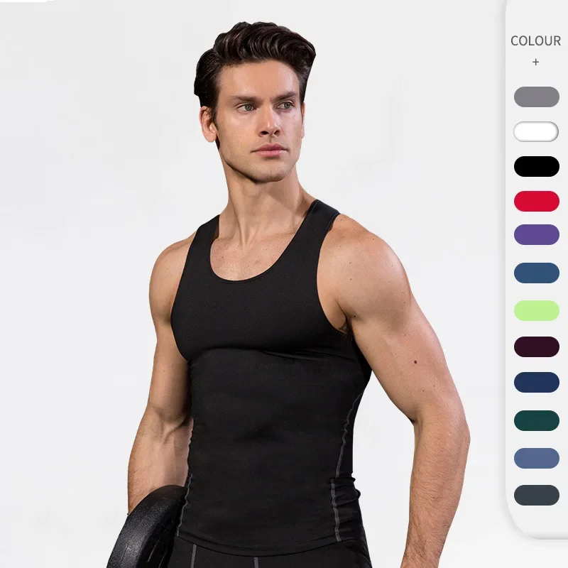 

Marathon Singlet Man Sports Vest Quick Drying CompressionTank Top Training Basketball Fitness Top Running Gym Clothes Sportswear