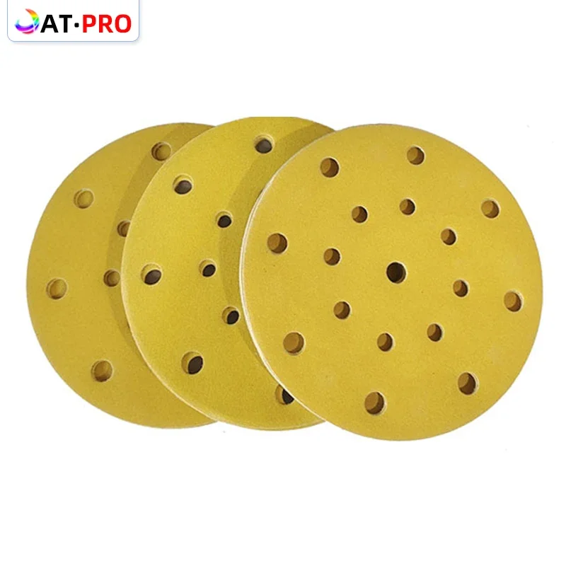 

Yellow 100 Sheets 6 "17-hole Sandpaper 150mm Round Fflocking 80-600 Sand Abrasive For Festool Sander Car Sanding And Polishing