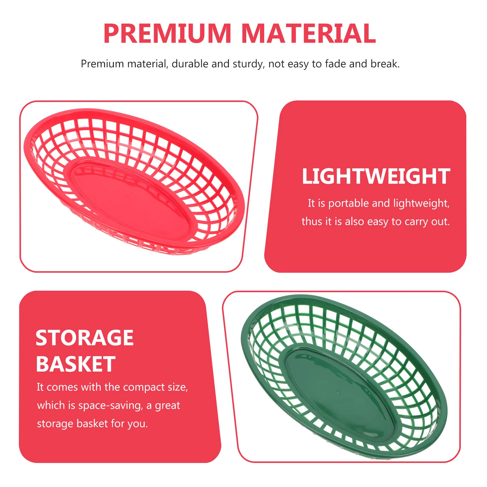 

12Pcs Compact Space Saving Kitchen Storage Basket for Snacks and Fries Snacks Tray Home Snack Baskets Food Storage Basket