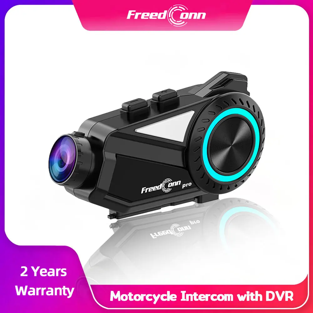 

Freedconn Motorcycle Camera Intercom Helmet Headset Auto DVR Build in WiFi App 1440P Motorbike Dash Cam Motor Music Share