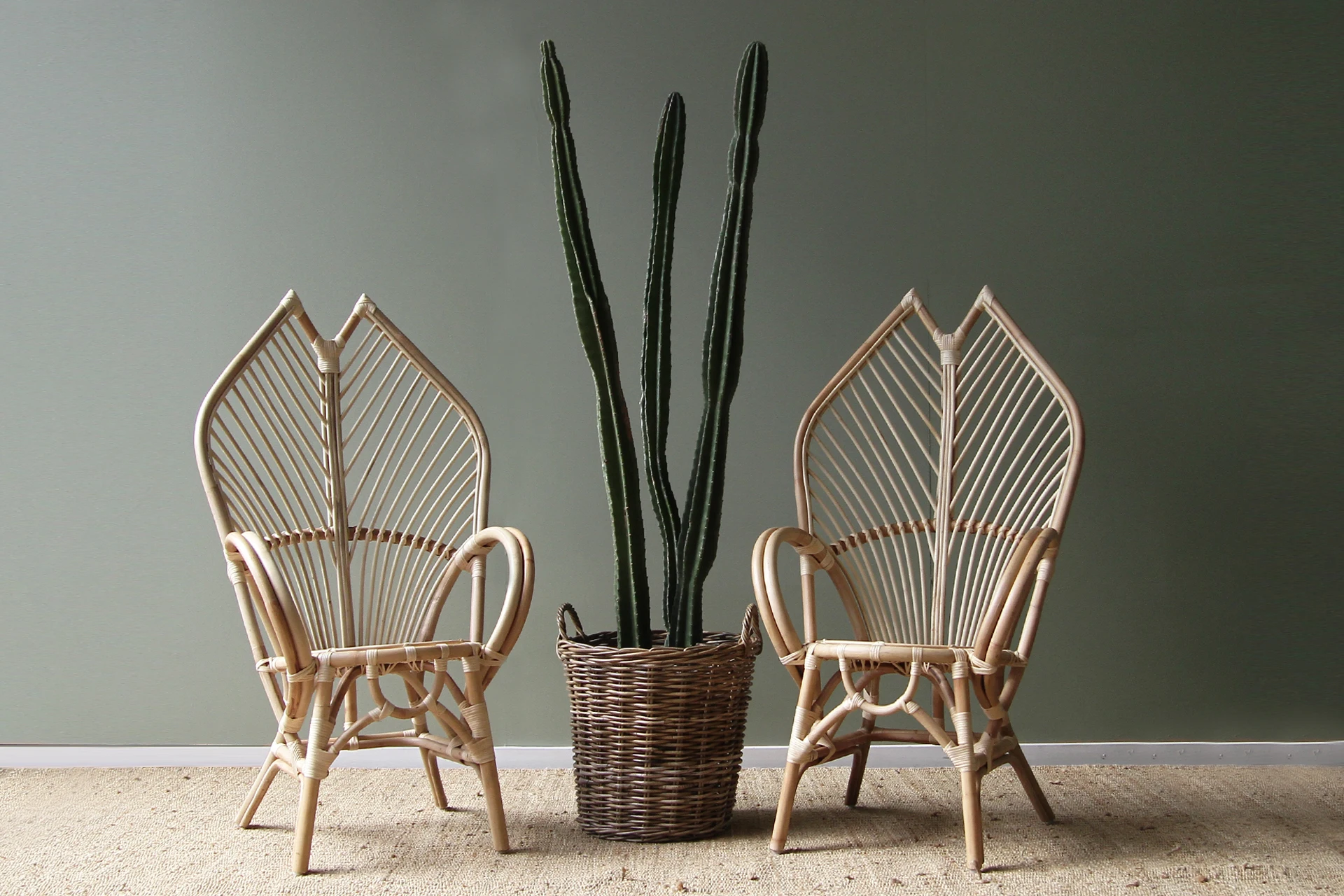 zq  Small Forest Handmade Rattan Chair Vintage Natural Real Rattan Pure Rattan Single Armchair