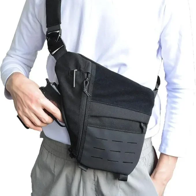 

Overstock Men's Tactical Shoulder Bag Anti-theft Hidden Gun Holster Adjustable Crossbody Chest Bag Invisible Gun Case