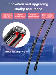 Automotive universal HD double ubber strip static Car Windshield Wiper boneless silent multifunction wipers Frameless Bracketles