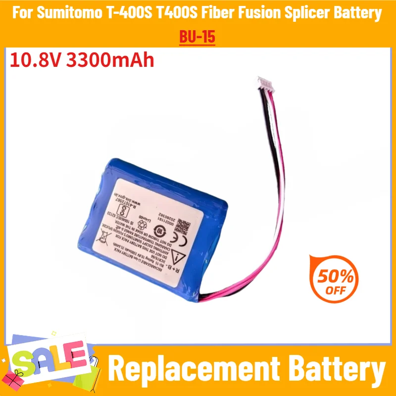 High Quality BU-15 10.8V 3300mAh Battery for Sumitomo T-400S T400S Fiber Fusion Splicer Replacement Battery