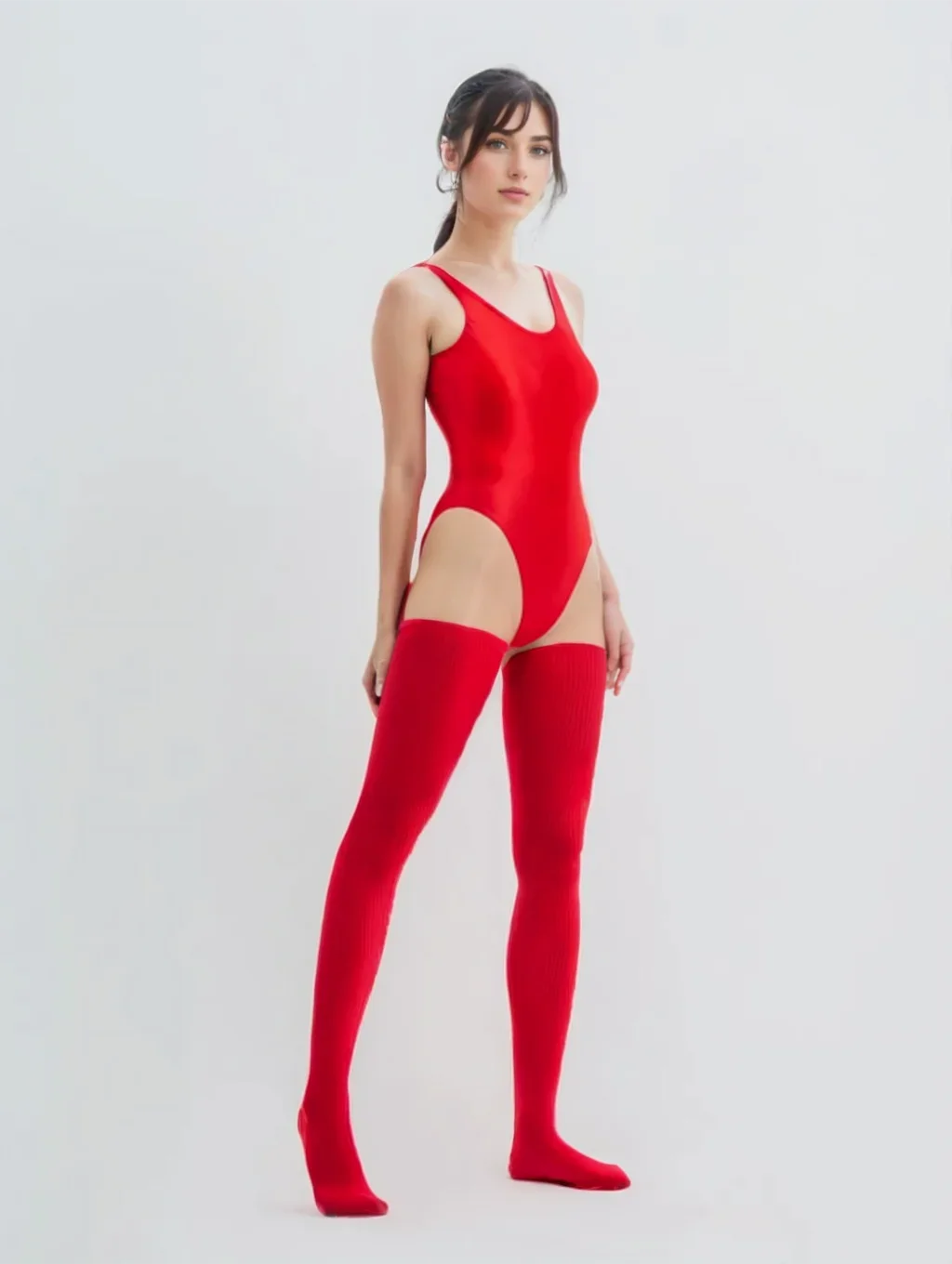 Bas de cuisse Sexy brillants et brillants, bas embellissants façonnant les jambes à haute élasticité pour femmes