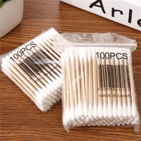 100/500/1000/2000 pièces Double tête femmes maquillage coton-tige pointe coton-tige pour bâtons de bois nez oreilles nettoyage outils de soins de santé 3