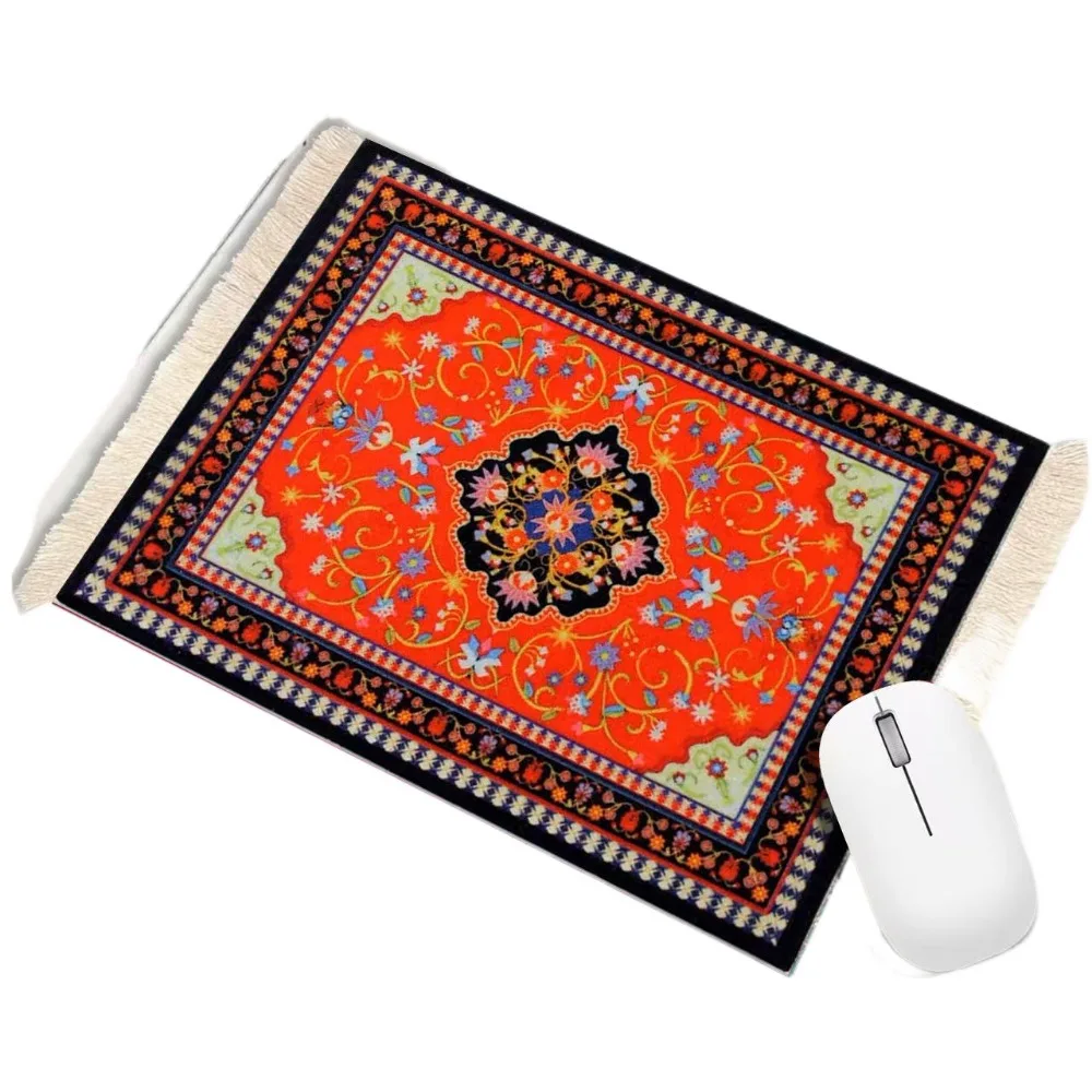 

Pet Pad Bohemia Persian Mouse Pad Rubber Base Anti-slip Desk Mat with Tassel Durable Gaming Mouse Pads Office Use