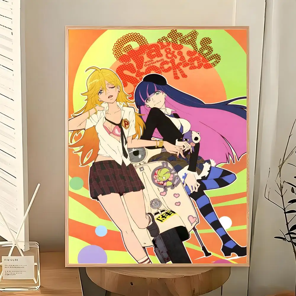 Anime Action Comedy Panty & Stocking With Garterbelt Poster Wall Art Painting for Living Room Home Decoration and Holiday Gifts