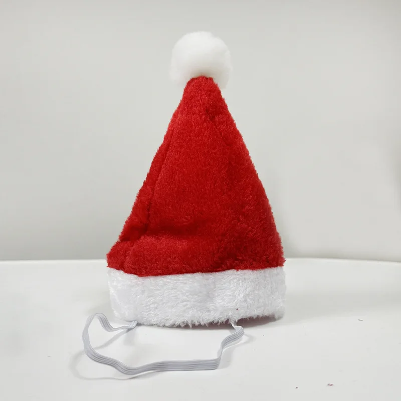 Dog Cats Santa Hat Plush Pet Christmas Headwear Xmas New Year Party Headpiece Puppy Cat Cosplay Costume Accessories