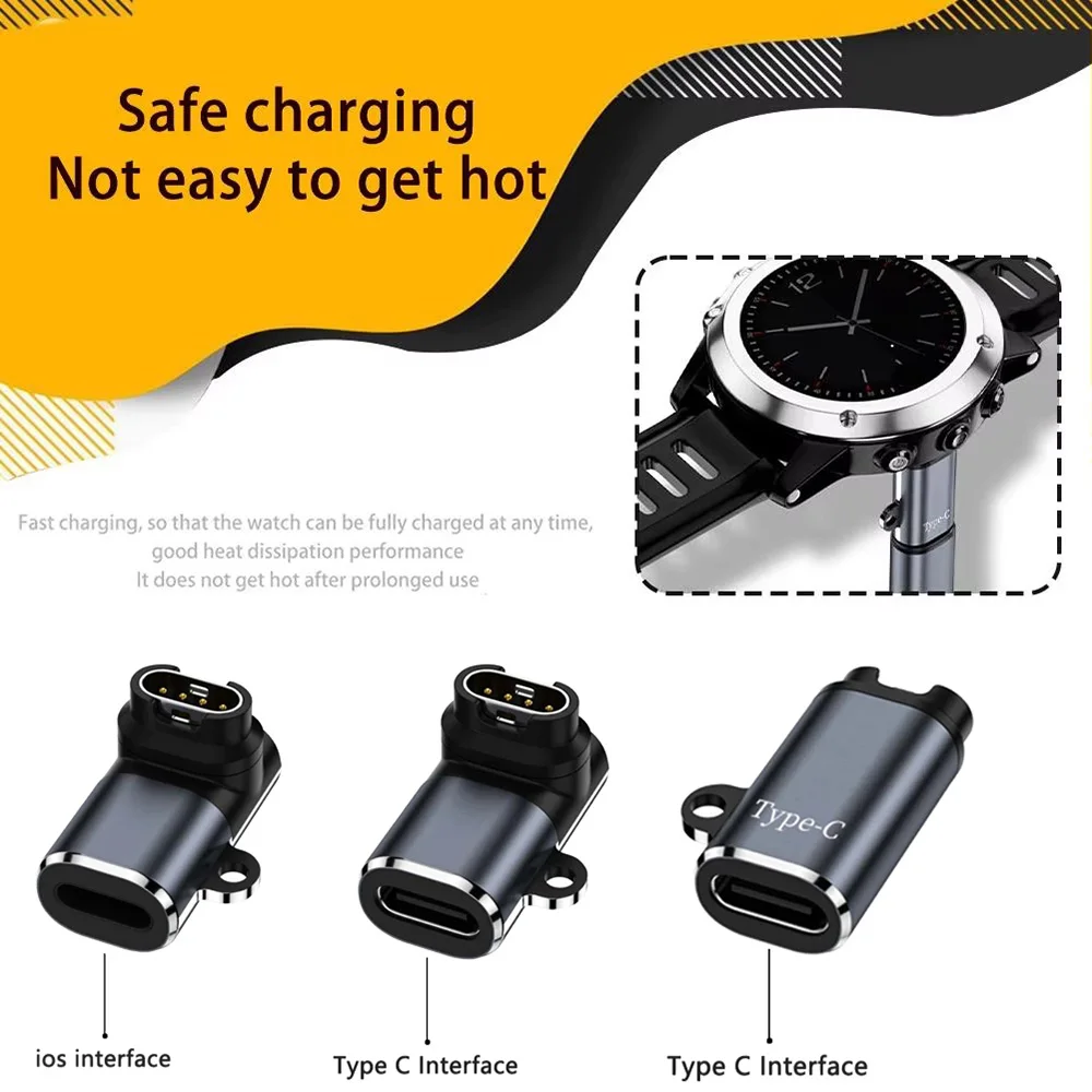 Charger Adapter Connector for Garmin Fenix 5X/6X/7X/5/6/7/8 Venu X1 2 Plus Epix Pro Venu 3/3s SQ2 Instinct 2x Vivoactive 5/4/3