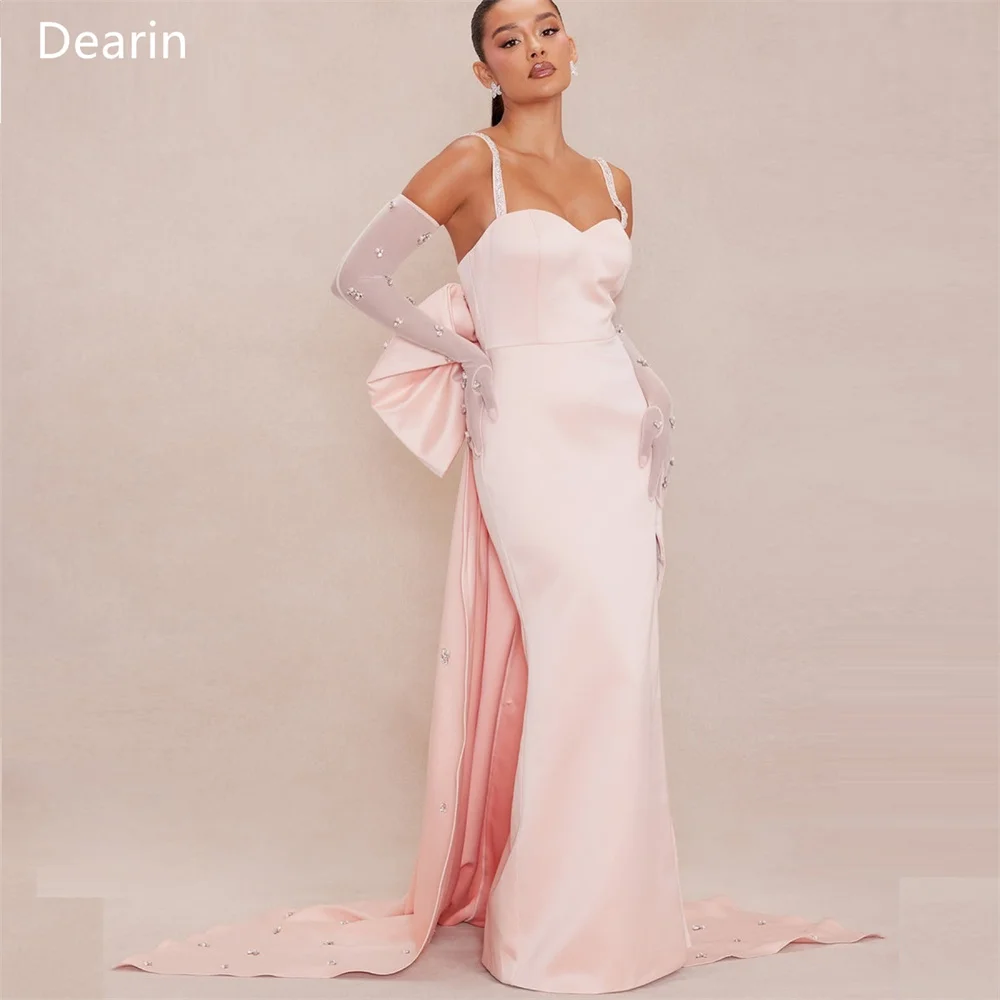 Customized Evening Gown Dearin Sweetheart Mermaid Floor Length Skirts Bows Bead Bespoke Occasion Dresses Formal Prom Dress Saudi