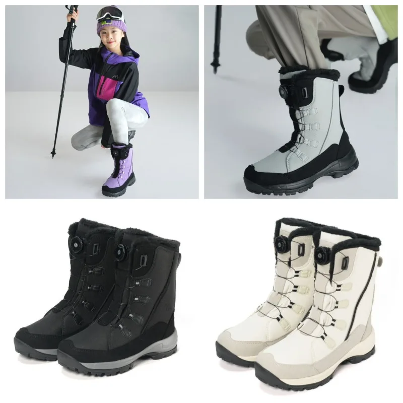 

New Winter Outdoor Children's Snow Boots Boys and Girls Non-slip Waterproof Warm Medium Tube Snow Country Boots Cotton Shoes