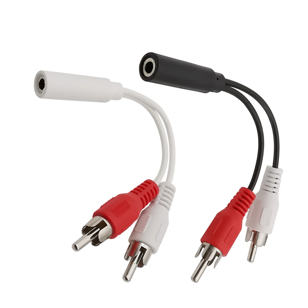 1Pcs 3.5mm to 2 RCA Stereo Audio Cable Adapter 3.5 MM Female Jack to RCA Male Plug Connector Headphone Wire