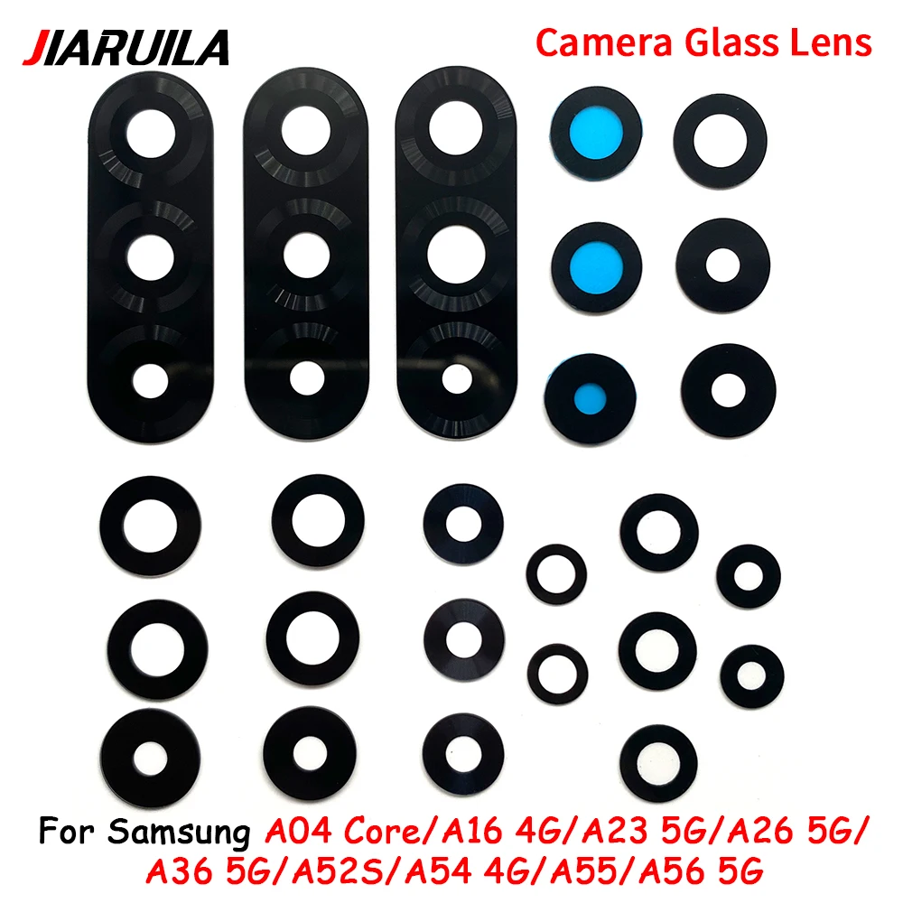 1set Back Camera Glass For Samsung A04 Core A16 4G A23 A36 A52S A54 A55 A56 5G Rear camera Lens Cover With Sticker Adhesive