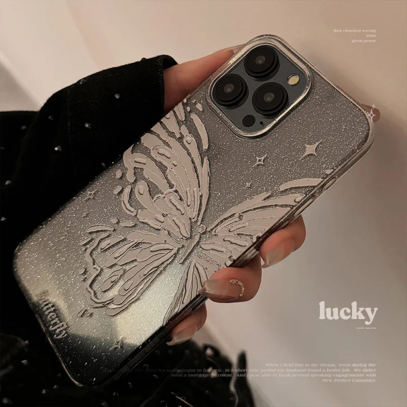 

Butterfly Compatible with Apple16promaxPhone case17Dreamy Glitter Powderiphone15Soft11Minimalist style12Delivery