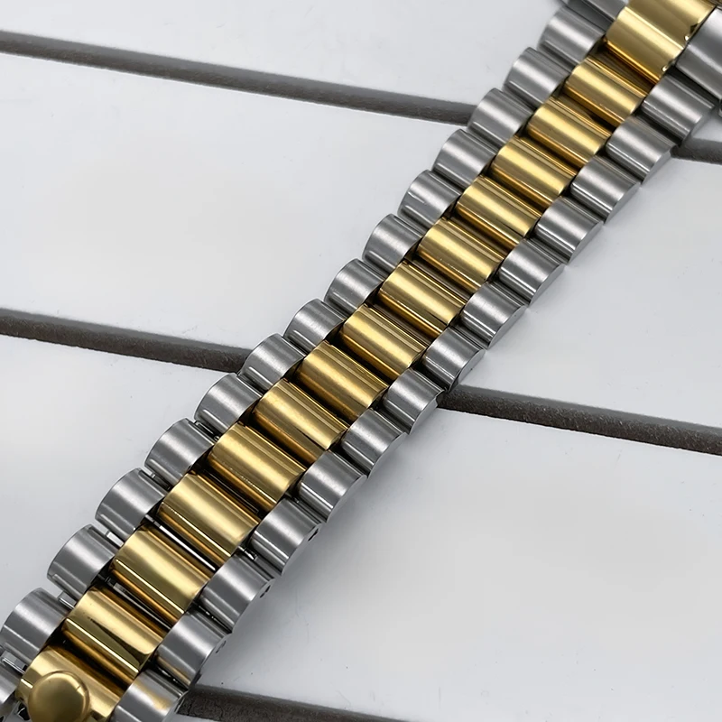 39mm DJ2T NH35 Case Fluted Bezel Yellow Gold Sapphire Glass Seik Mod Modification Parts Fit NH35 NH36 Movement Steel Watch Case