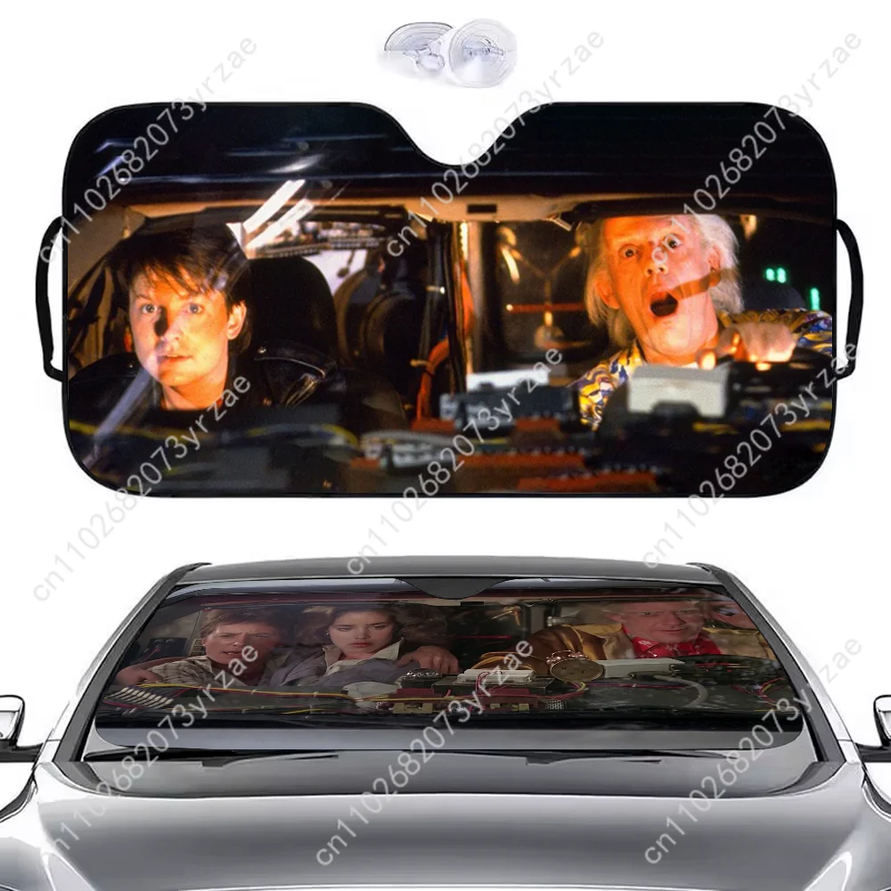 

Автомобильный солнцезащитный козырек «Назад в будущее» с хорошим теплоизоляционным эффектом, солнцезащитный козырек на лобовое стекло, портативный водонепроницаемый легко чистящийся автомобильный аксессуар