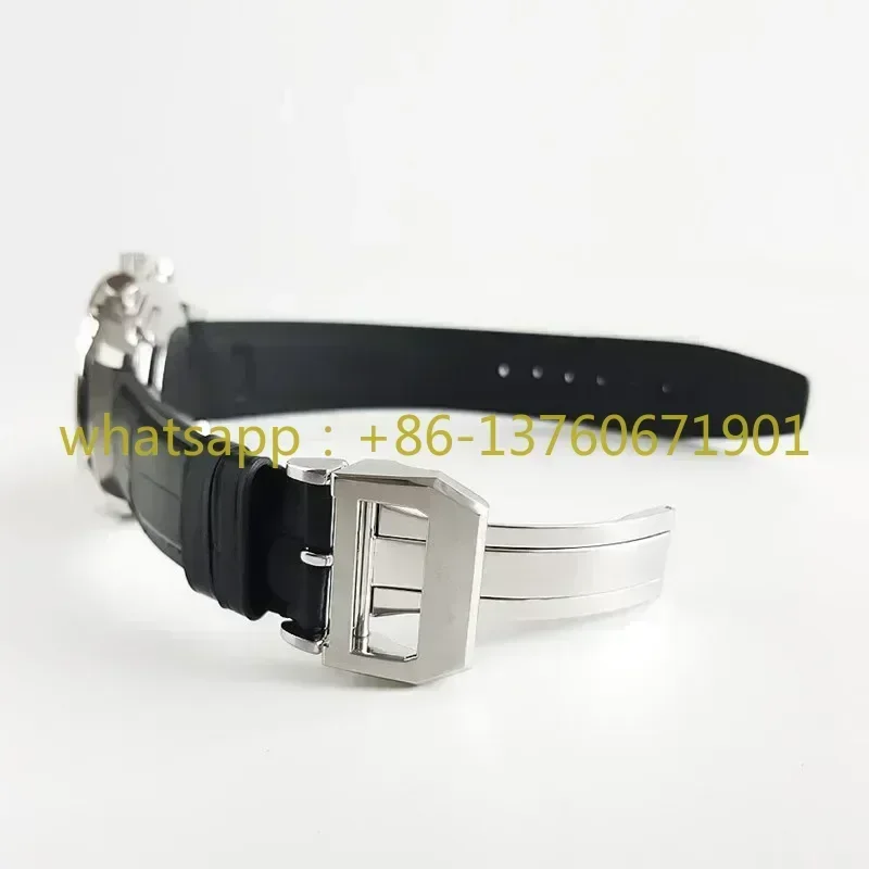 Luxury High Quality Mens Automatic Mechanical Movement Portugueses Series Leather Watch Business Black White Wristwatch 43mm