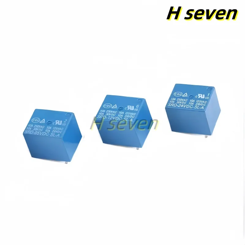 10pcs Power Relay SRD-03V 05V 09V 12V 24V 48VDC-SL-A/SL-C 4pin 5pin A set of normally open/changeover relays