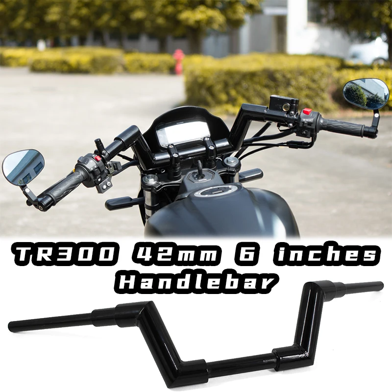 

Aluminum Sport Style 42mm 6 Inches Handle Handlebar Lossless Installation Embedded Nuts Anodized Grip Steering Bar for TR300