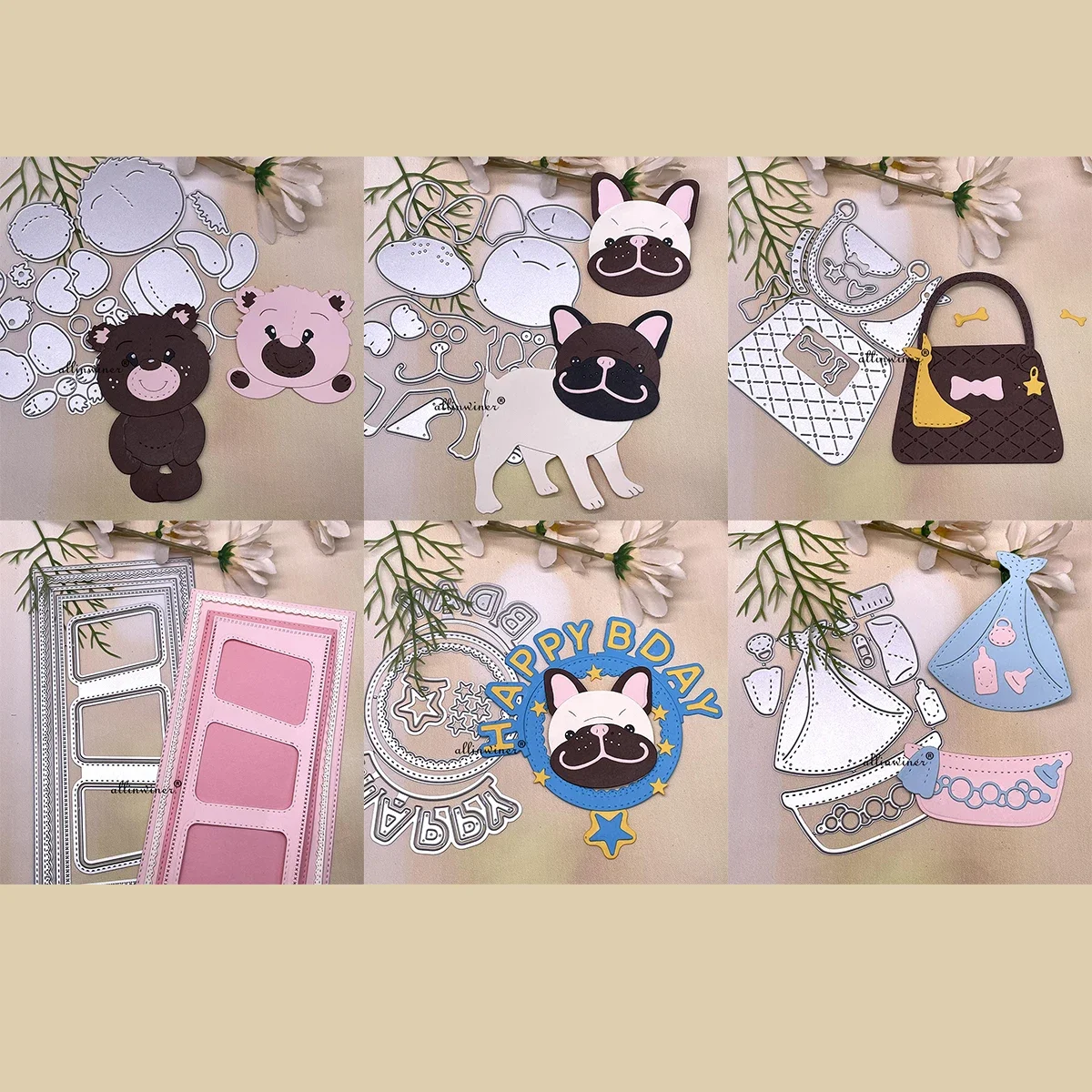 Molde de corte de metal série animal fofo, para álbum de scrapbooking diy, cartões de papel, artesanato decorativo, gravação em relevo