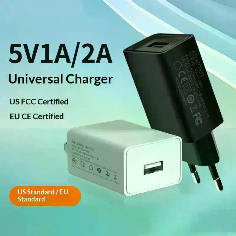 5V 1A 2A USB Phone Chargers EU/US Plug USB Chargers Universal Travel AC Power Wall Adapters For Phone 1Pcs