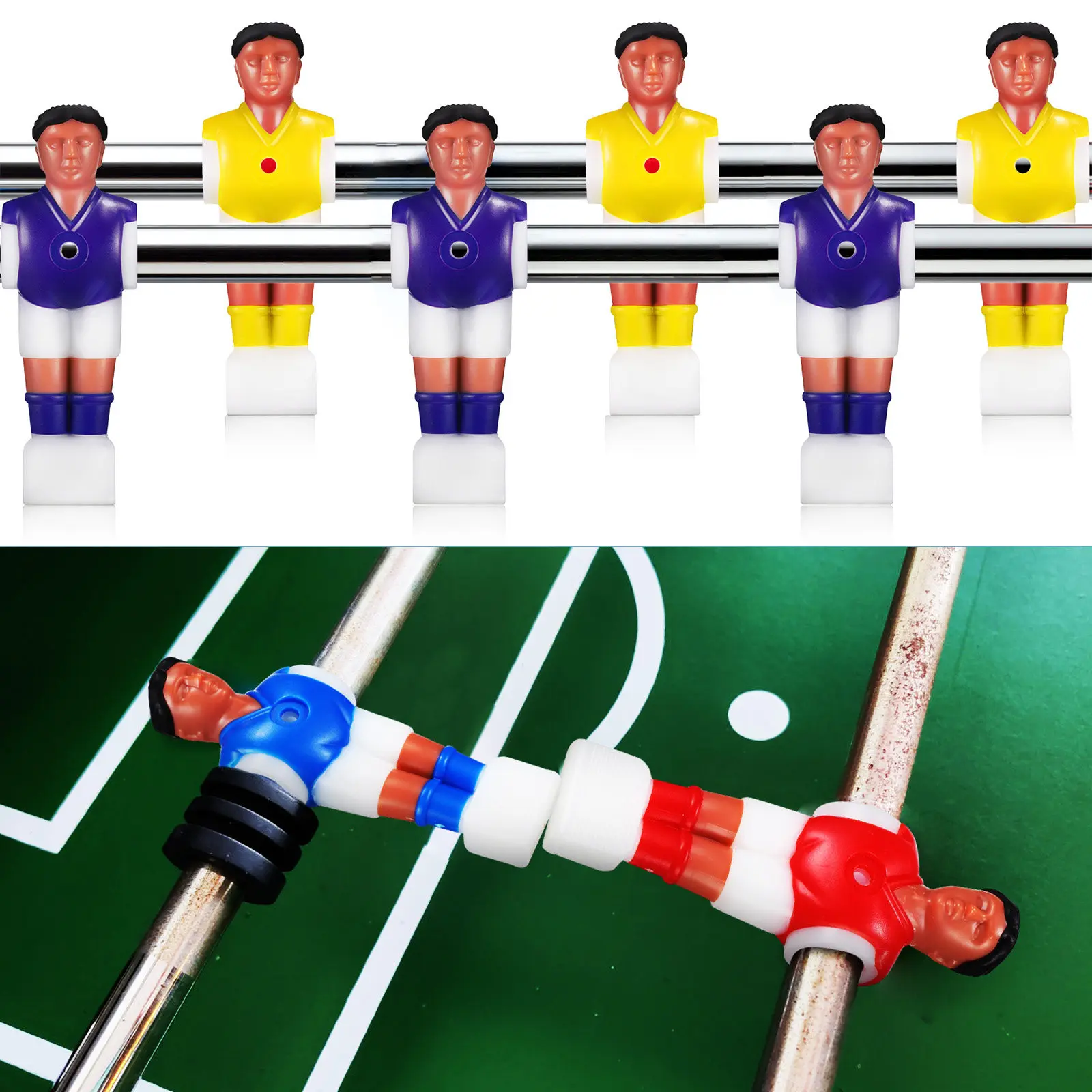 

8Pcs Table Football Figures Color Resin Foosball Replacement Players for Desk Football Game Accessories